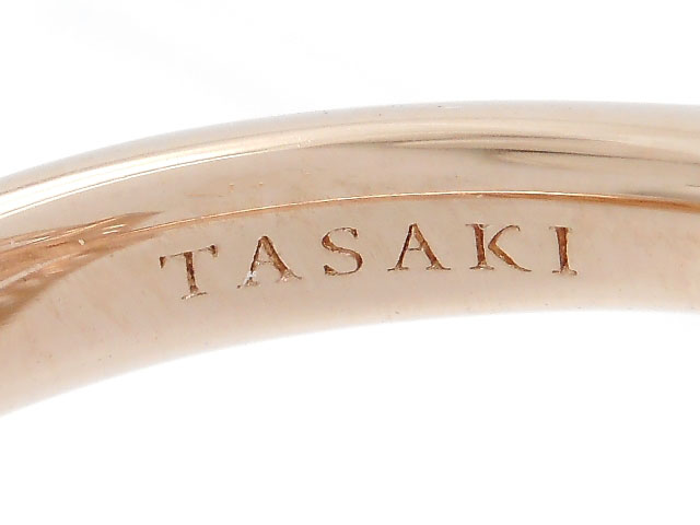 TASAKI タサキ 田崎真珠 リボンローズリング ダイヤリング SG サクラゴールド D0.70ct 7.6g 11号