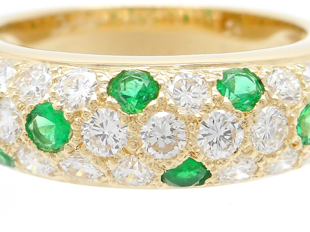 Cartier　カルティエ　貴金属・宝石　ミミリング　パヴェリング　ダイヤモンド　エメラルド　7.4g　54号　日本サイズ14号　 2120000171543　【200】