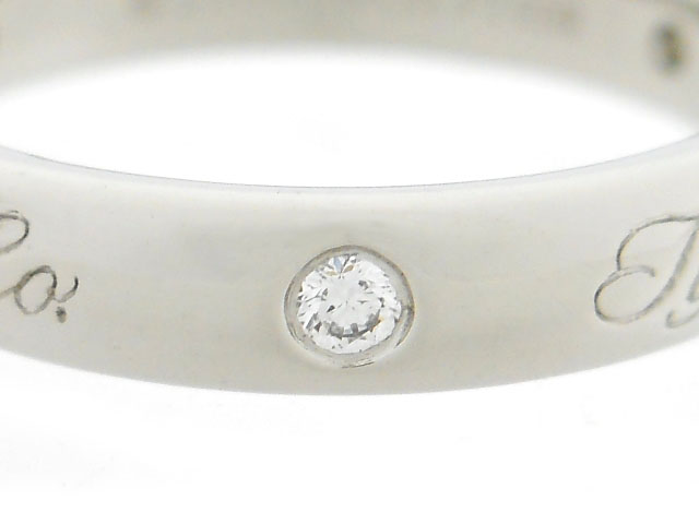 Tiffany ティファニー Pt950 リング ノーツ ルシダ ダイヤ 3P TIFFANY&Co. ティファニー ノーツ ルシダ ロゴ 3P ダイヤモンド
