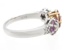 STAR JEWELRY スタージュエリー 貴金属・宝石 リング フラワー 花 ホワイトゴールド K18WG ピンクゴールド K18PG ルビー  ピンクサファイア ダイヤモンド 0.16ct 3.9g 9号 【200】 の購入なら「質」の大黒屋（公式）