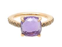 Pomellato　ポメラート　ベイビーリング　アメジスト　ブラウンダイヤ　PG　ピンクゴールド　5.1g　11.5号　フルエタニティ　2147200552859　【200】