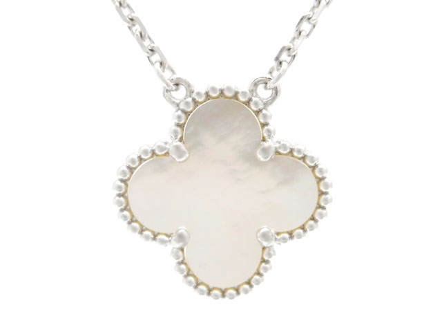 ヴァンクリーフ＆アーペル アルハンブラ マザーオブパール　WG 全付属品あり Van Cleef & Arpels ヴァンクリーフ＆アーペル ネックレス