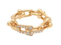 TIFFANY＆CO　ティファニー　ハードウェアスモールリンク 　リング　PG　ピンクゴールド　ダイヤモンド　8.8g　72668596　2143200633321　【200】