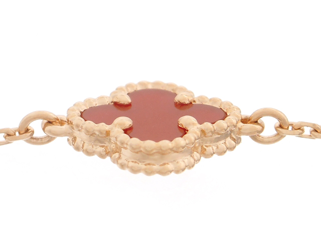 即届/関税込Van Cleef&Arpelsアルハンブラ ブレス カーネリアン スウィート アルハンブラ ブレスレット 18K ローズ ゴールド