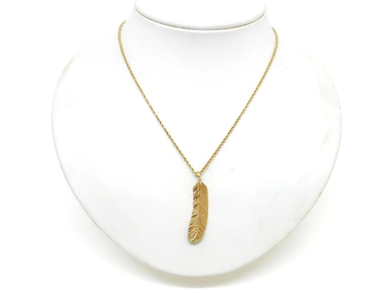 JEWELRY　ジュエリー　貴金属・宝石　フェザーネックレス　K14　イエローゴールド　約8.3g　2143200604925　【200】
