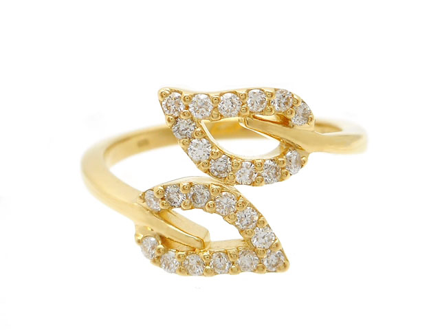 JEWELRY 貴金属・宝石 ダイヤリング 指輪 ダイヤモンド0.29ct Ｄ0.29ct K18 ゴールド 4.0g 約12号 葉  （2141300326198）【200】 の購入なら「質」の大黒屋（公式）