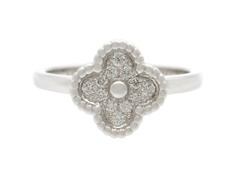 ヴァンクリーフ&アーペル　スウィートアルハンブラリング ダイヤモンド#48指輪 Van Cleef&Arpels スウィート アルハンブラ ダイヤモンド リング
