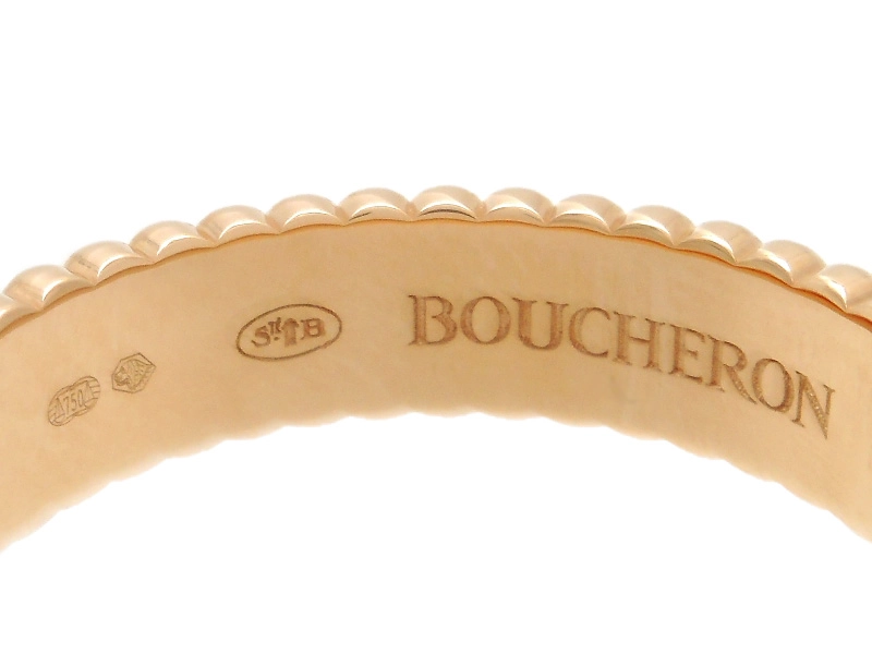 BOUCHERON　ブシュロン　キャトルグログランリング　PG　ピンクゴールド　6.7g　58号　日本サイズ18号　2143200583770　【200】