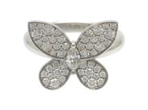 GRAFF グラフ　パヴェバタフライミニリング　WG　ホワイトゴールド　ダイヤモンド　4.9g　8号　RGR523　2146000440243　【200】