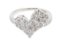 ESTELIE　エステール　ダイヤモンドリング　ハート　パヴェダイヤ　K18WG　ホワイトゴールド　D1.00ct　D0.13ct　5.0g　13号　2141200369431　【200】