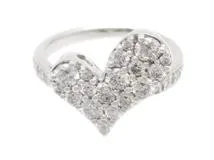 ESTELIE　エステール　ダイヤモンドリング　ハート　パヴェダイヤ　K18WG　ホワイトゴールド　D1.00ct　D0.13ct　5.0g　13号　2141200369431　【200】