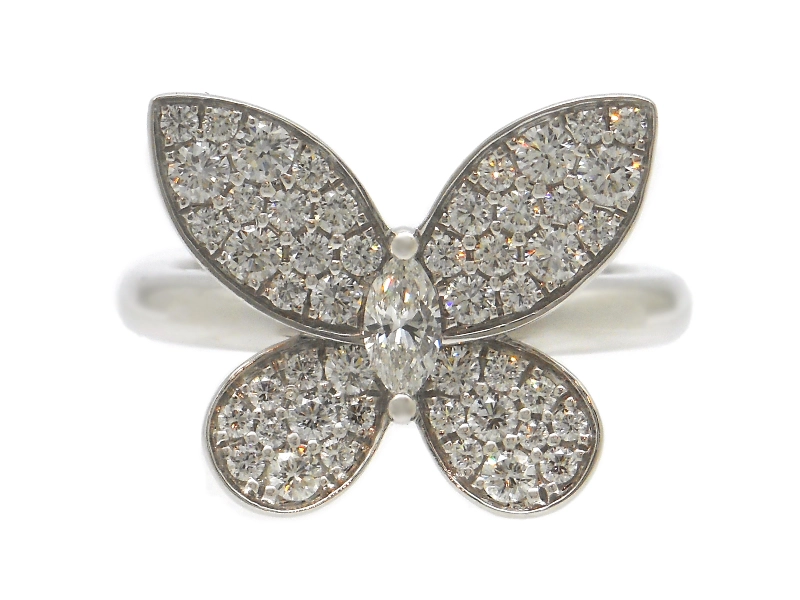 GRAFF グラフ　パヴェバタフライミニリング　WG　ホワイトゴールド　ダイヤモンド　4.9g　8号　RGR523　2146000440243　【200】