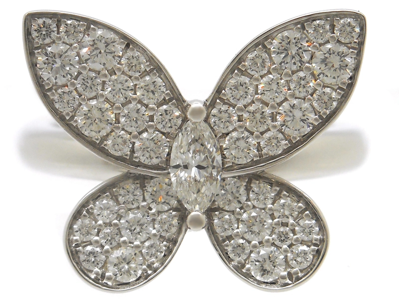 GRAFF グラフ　パヴェバタフライミニリング　WG　ホワイトゴールド　ダイヤモンド　4.9g　8号　RGR523　2146000440243　【200】