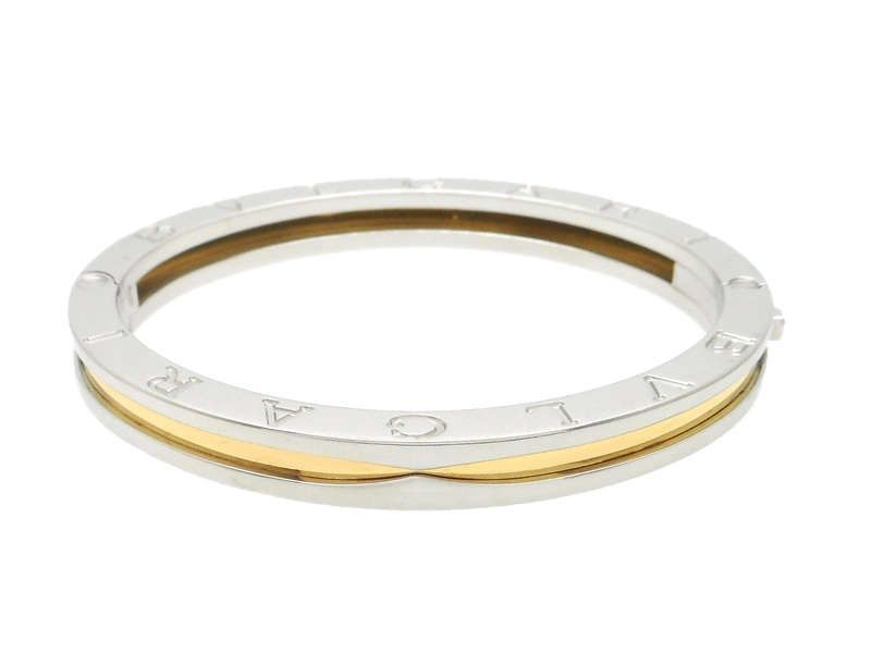 BVLGARI　ブルガリ　B-zero1　ブレスレット　バングル　ビーゼロワン　ステンレス　YG　イエローゴールド　28.5g　2143100502390　【200】
