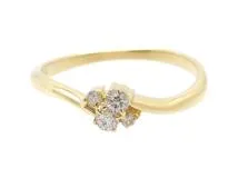 JEWELRY　貴金属・宝石　ダイヤリング　指輪　ダイヤモンド0.10ct　K18　ゴールド　1.6g　約8号　（2143100407978）【200】