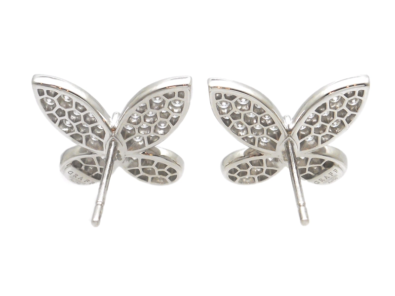 GRAFF グラフ パヴェバタフライスモールピアス WG ホワイトゴールド ダイヤモンド 5.5g RGE1152 2146000440250 【200】