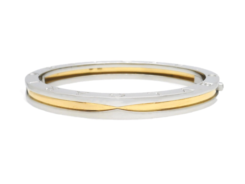 BVLGARI　ブルガリ　B-zero1　ブレスレット　バングル　ビーゼロワン　ステンレス　YG　イエローゴールド　28.5g　2143100502390　【200】
