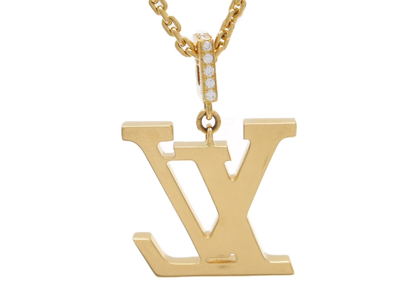 ゆな♡ Louis Vuitton ゴールド ネックレス LOUIS VUITTON ルイ・ヴィトン ペンダントLV ネックレス GMモデル YG