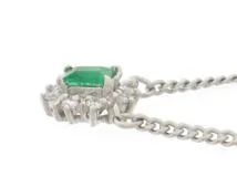 JEWELRY　ネックレス　プラチナ　PT850/PT900　エメラルド　ダイヤモンド　4.3g （2120000334252）【200】