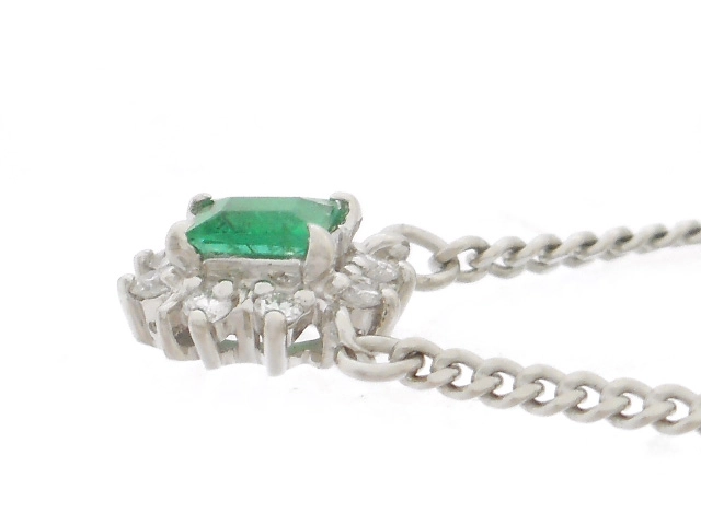 JEWELRY　ネックレス　プラチナ　PT850/PT900　エメラルド　ダイヤモンド　4.3g （2120000334252）【200】