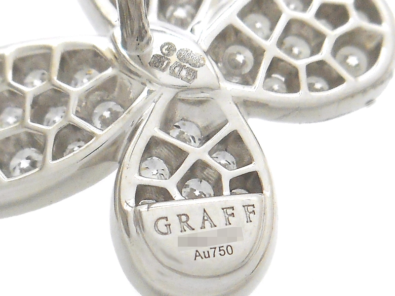GRAFF グラフ パヴェバタフライスモールピアス WG ホワイトゴールド ダイヤモンド 5.5g RGE1152 2146000440250 【200】