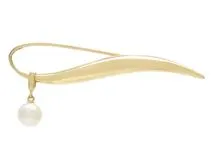 MIKIMOTO ミキモト パールブローチ K14イエローゴールド 重さ約3.7g アコヤ真珠【472】SJ
