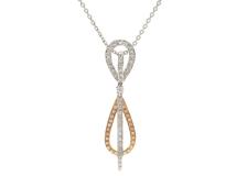 QUEEN　クイーン　ダイヤモンドネックレス　K18WG/PG　ホワイトゴールド　ピンクゴールド　ダイヤモンド　D0.64ct 　7.2g【200】