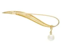 MIKIMOTO ミキモト パールブローチ K14イエローゴールド 重さ約3.7g アコヤ真珠【472】SJ
