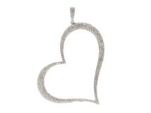 JEWELRY　貴金属・宝石　ダイヤモンド　ペンダントトップ　ハート　パヴェダイヤ　K18WG　ホワイトゴールド　D3.25ct　19.1g　2143500267219　【200】
