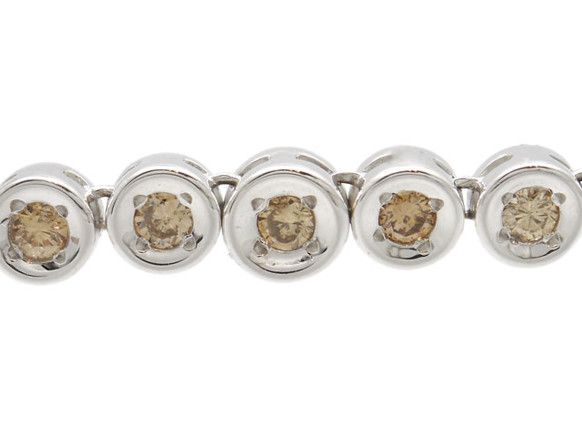 JEWELRY テニスネックレス ダイヤモンド ブラウンダイヤ K18WG