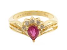 JEWELRY　貴金属・宝石　リング　K18　ゴールド　ルビー0.46ct　ダイヤモンド0.10ct　4.1g　8号　（2141300369393）　【200】