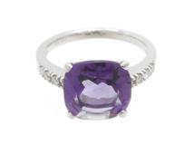 JEWELLRY　貴金属･宝石　指輪　リング　K18WG　ホワイトゴールド　アメジスト　ダイヤモンド　4.2g　13号　（2147100018721）【200】