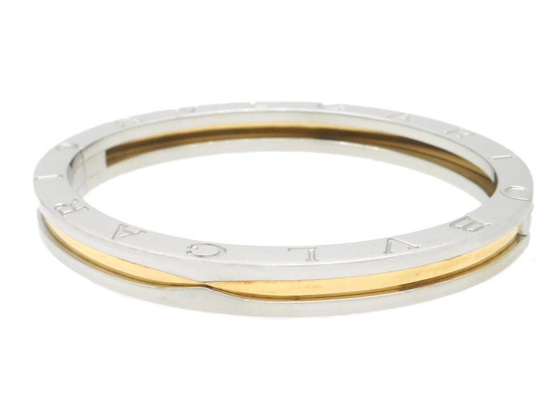 BVLGARI　ブルガリ　B-zero1　ブレスレット　バングル　ビーゼロワン　ステンレス　YG　イエローゴールド　28.5g　2143100502390　【200】