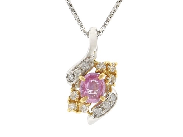 JEWELRY 貴金属・宝石 ネックレス ピンクサファイア ダイヤモンド K18
