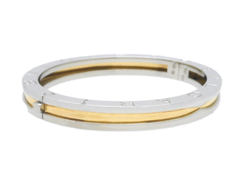 BVLGARI　ブルガリ　B-zero1　ブレスレット　バングル　ビーゼロワン　ステンレス　YG　イエローゴールド　28.5g　2143100502390　【200】