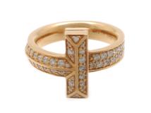 TIFFANY＆CO　ティファニー　Tワンリング　指輪　ピンクゴールド　PG　ダイヤモンド　10.5g　9号　68169747　参考価格￥1,397,000（2143200632331）【200】