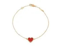 Van Cleef & Arpels　ヴァンクリーフ＆アーペル　スウィートアルハンブラ　ブレスレット　PG　ピンクゴールド　カーネリアン　ハート　1.8g　VCARN59L00　2120000313981　【200】