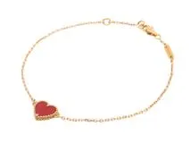 Van Cleef & Arpels　ヴァンクリーフ＆アーペル　スウィートアルハンブラ　ブレスレット　PG　ピンクゴールド　カーネリアン　ハート　1.8g　VCARN59L00　2120000313981　【200】