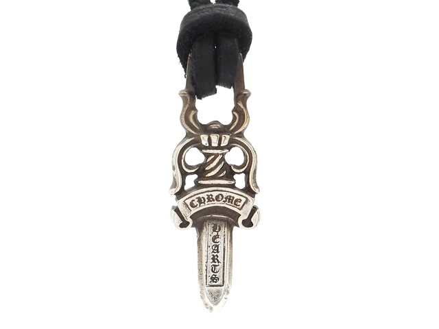 CHROME HEARTS クロムハーツ 貴金属・宝石 ネックレス ペンダント ダガー DAGGER シルバー 革ひも 16.3g 【200】