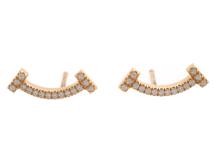 TIFFANY＆CO　ティファニー　Tスマイルミニ ピアス　ピンクゴールド　PG　ダイヤモンド　1.6g　60150743（2141300464203）【200】
