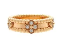 Van Cleef & Arpels　ヴァン クリーフ&アーペル　ペルレスウィートクローバー　リング　PG　ピンクゴールド　54号　ダイヤモンド　7.2g　VCARP6ML00　2147300406816　【200】