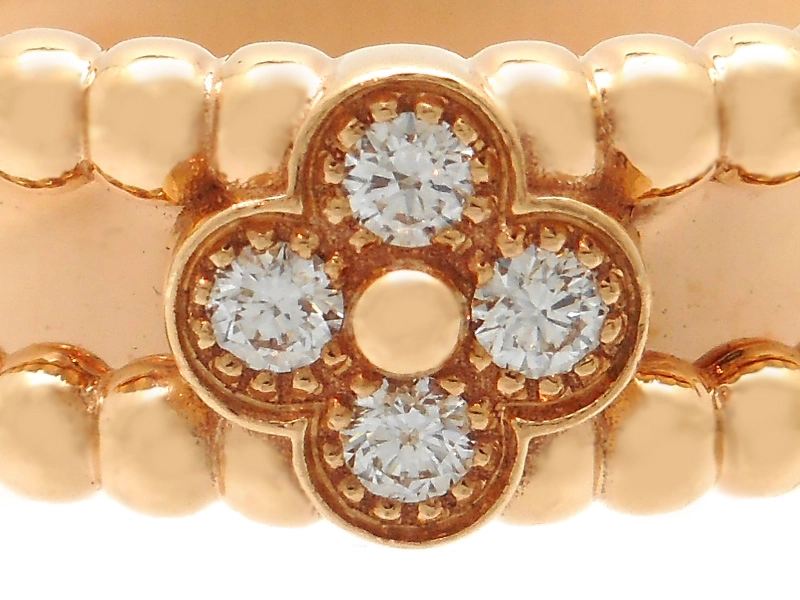 Van Cleef & Arpels ヴァン クリーフ&アーペル ペルレスウィートクローバー リング PG ピンクゴールド 54号 ダイヤモンド 7.2g VCARP6ML00 2147300406816 【200】