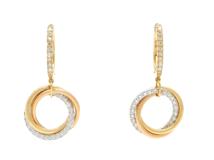 Cartier　カルティエ　トリニティピアス　3カラー　ダイヤモンド　YG　WG　PG　6.8g　 B8301465　2143200635240　【200】