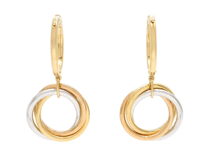 Cartier　カルティエ　トリニティピアス　3カラー　ダイヤモンド　YG　WG　PG　6.8g　 B8301465　2143200635240　【200】