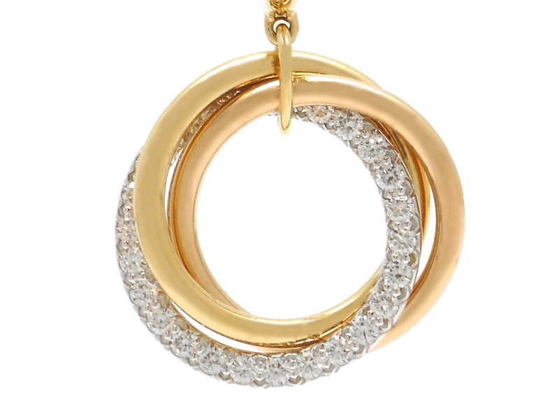 Cartier　カルティエ　トリニティピアス　3カラー　ダイヤモンド　YG　WG　PG　6.8g　 B8301465　2143200635240　【200】