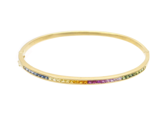 JEWELRY 貴金属・宝石 マルチカラー サファイア バングル K18