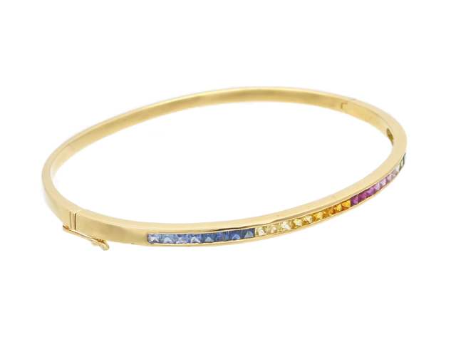 JEWELRY 貴金属・宝石 マルチカラー サファイア バングル K18