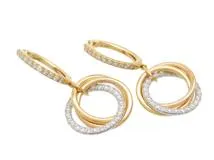 Cartier　カルティエ　トリニティピアス　3カラー　ダイヤモンド　YG　WG　PG　6.8g　 B8301465　2143200635240　【200】