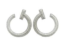 TIFFANY＆CO　ティファニー　Tワンオープンフープピアス　WG　ホワイトゴールド　D0.24ct　D0.24ct　8.3g　68408121　2143200631501　【200】