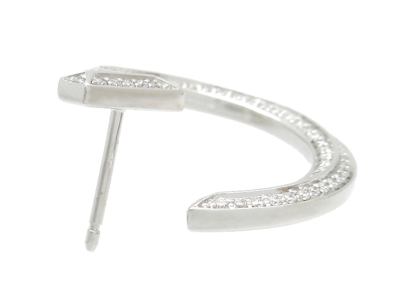 TIFFANY＆CO ティファニー Tワンオープンフープピアス WG ホワイト